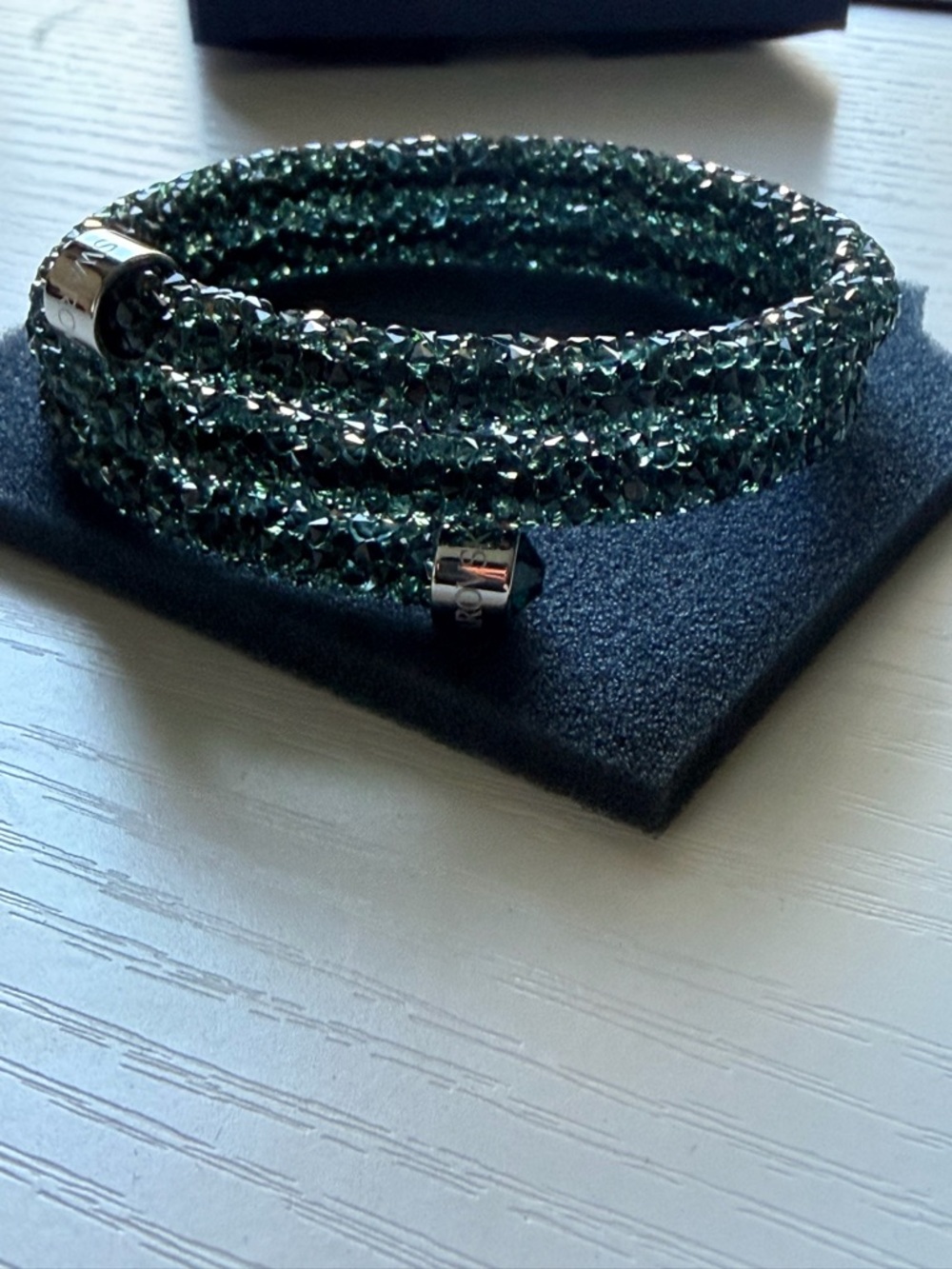 Crystal Wrap Bracelet with Emerald Green Swarovski Stones